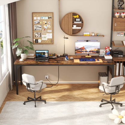 78.8'' W Rectangle Computer Desk, Wood Top Study Workstation