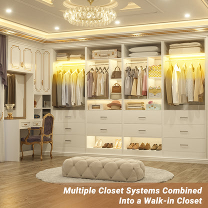 4FT Closet Systems with 3CCT Sensor Light & 5 Wood Drawers