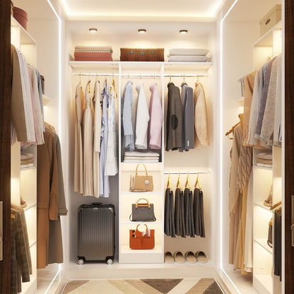 47'' W Closet System with Hanging Rods and Shelves, Closet Organizer for Bedroom