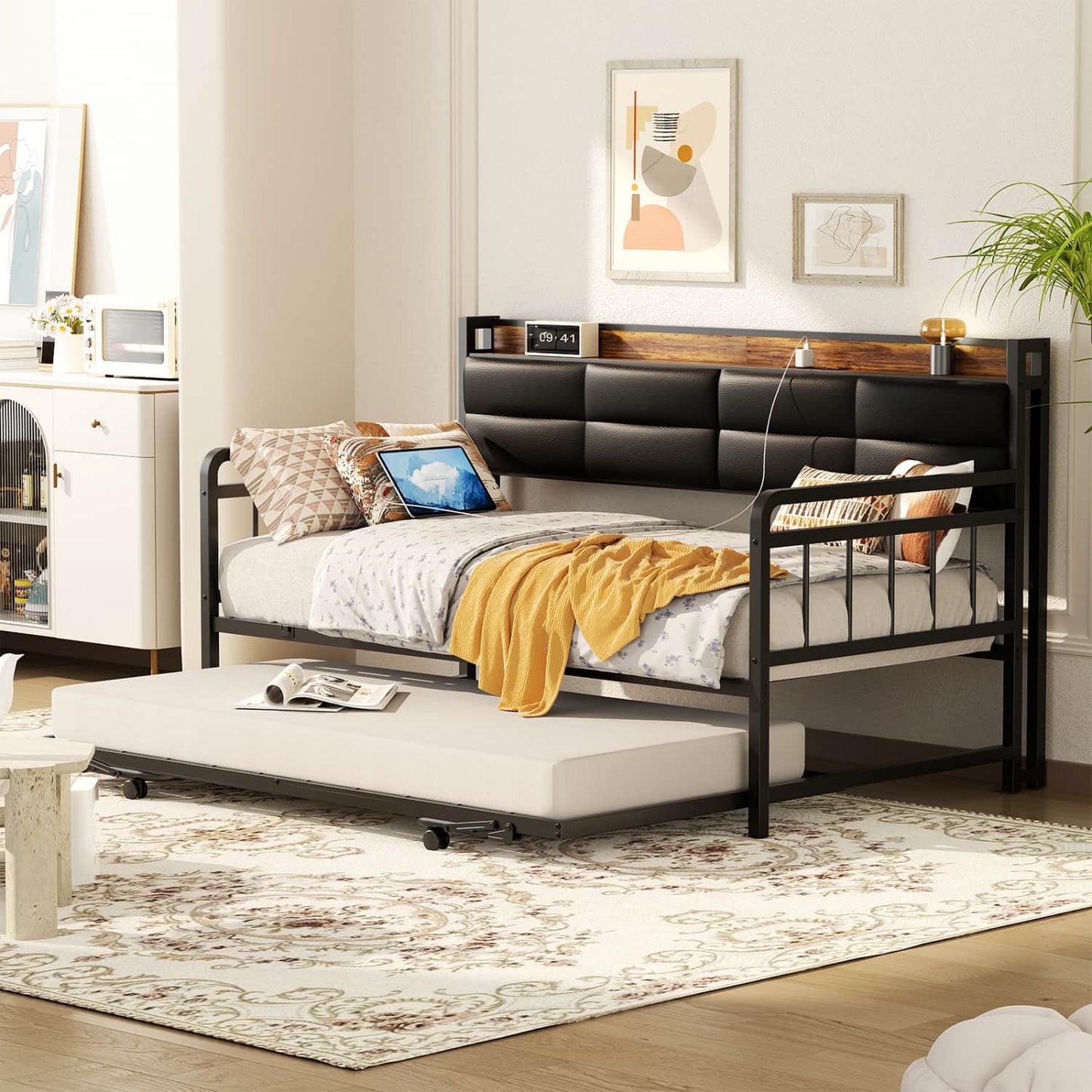 Daybed with Trundle and Charging Station