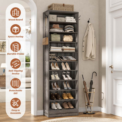 Shoe Storage Cabinet, 10-Tier Shoe Rack With Drawers