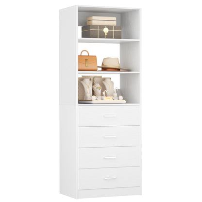 Closet Organizer System with Wood Drawers and Shelves