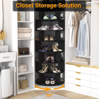 7-Tier Shoe Rack, 28-32 Pair Rotating Shoe Rack Tower