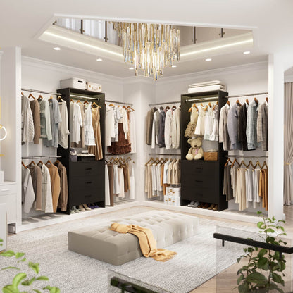 Closet System with 4 Hanging Rods