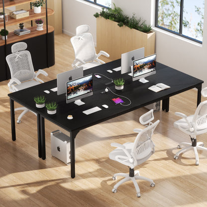 78.8'' W Rectangle Computer Desk, Wood Top Study Workstation