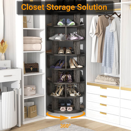 7-Tier Shoe Rack, 28-32 Pair Rotating Shoe Rack Tower