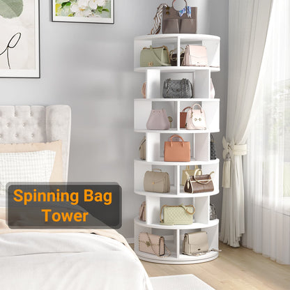7-Tier Shoe Rack, 28-32 Pair Rotating Shoe Rack Tower