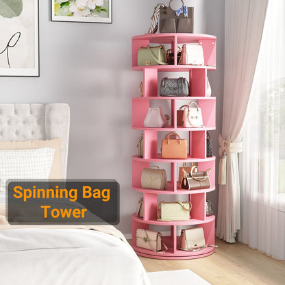 7-Tier Shoe Rack, 28-32 Pair Rotating Shoe Rack Tower