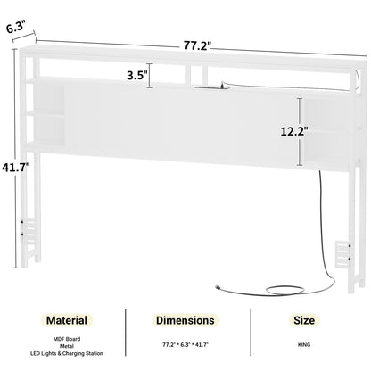 King Headboards with Power Outlets and Storage Space