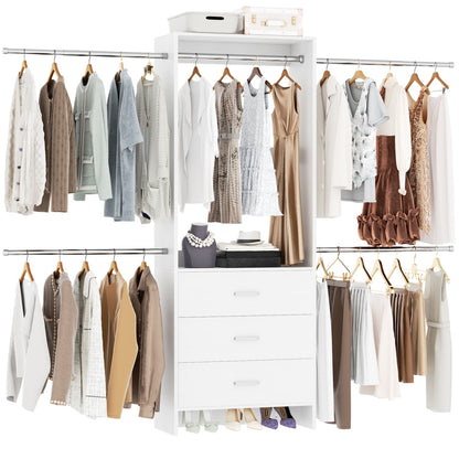 Closet System with 4 Hanging Rods