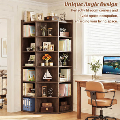 6-tier Modern Bookshelf, Storage Bookcase