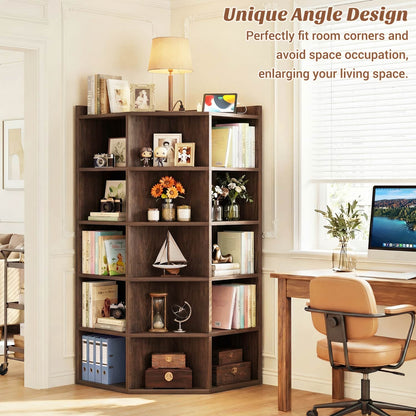 5-tier Modern Bookshelf, Storage Bookcase