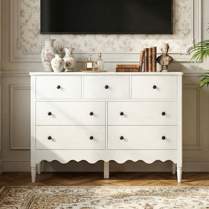 47" Closet Storage Cabinet with 7 Drawers, Wooden Dresser with Support Leg