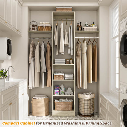 47'' W Closet System with Hanging Rods and Shelves, Closet Organizer for Bedroom