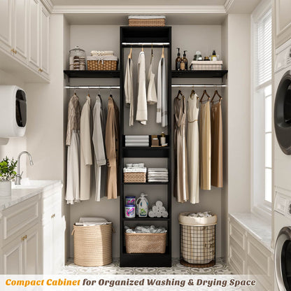 47'' W Closet System with Hanging Rods and Shelves, Closet Organizer for Bedroom