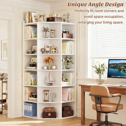 6-tier Modern Bookshelf, Storage Bookcase