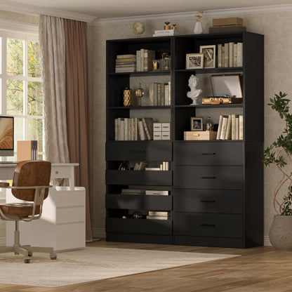 Closet Organizer System with Wood Drawers and Shelves