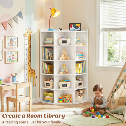 5-tier Modern Bookshelf, Storage Bookcase