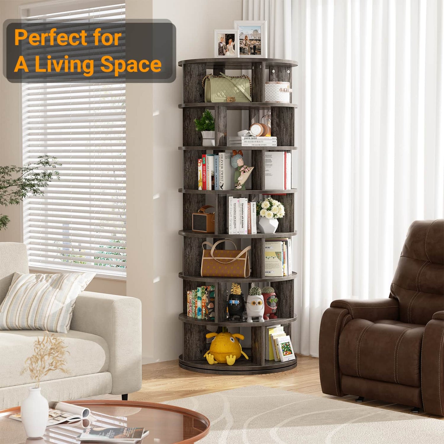 7-Tier Shoe Rack, 28-32 Pair Rotating Shoe Rack Tower