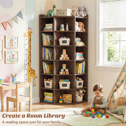 6-tier Modern Bookshelf, Storage Bookcase