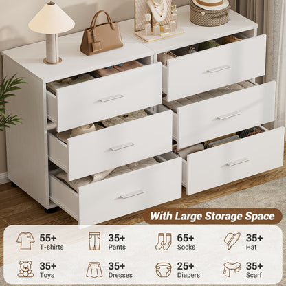 Set of 2 Wooden Storage Dressers with 3 Drawers, Closet Storage Cabinet and Nightstand