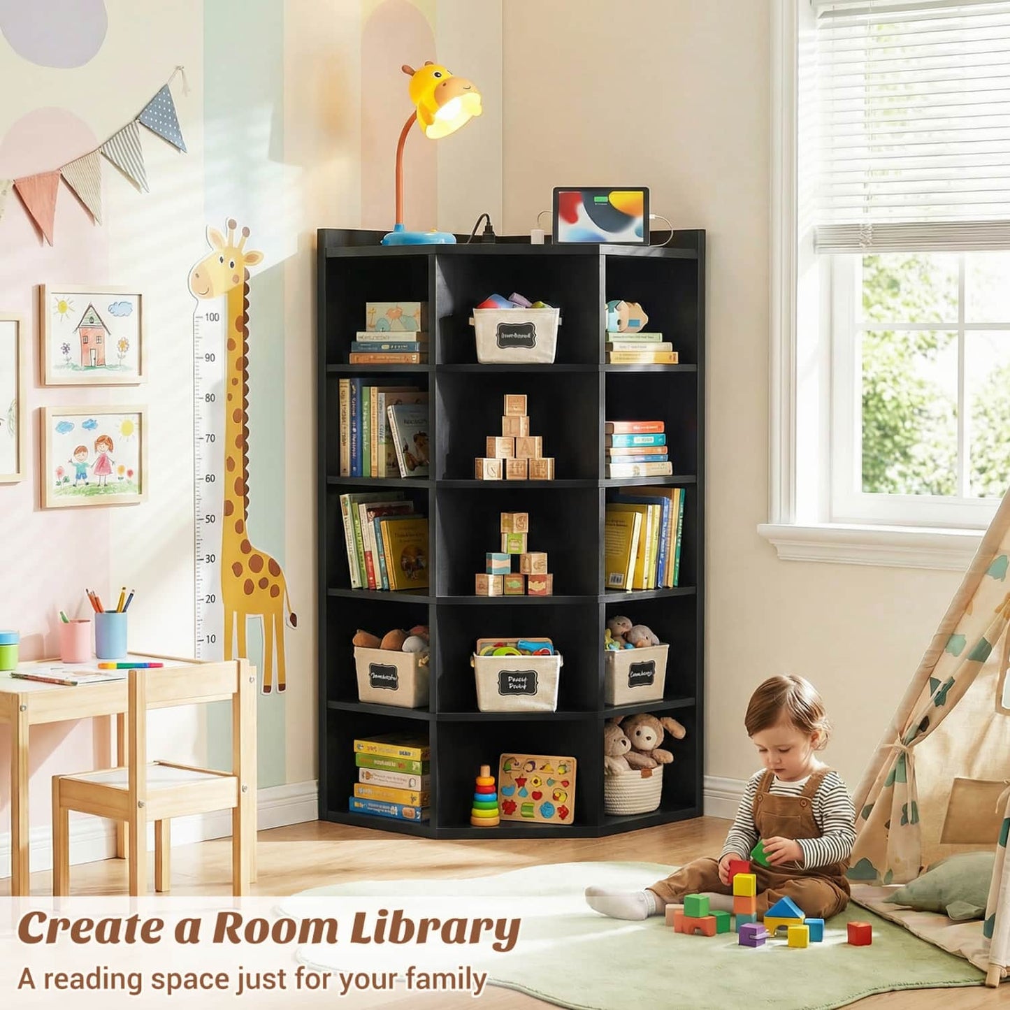 5-tier Modern Bookshelf, Storage Bookcase