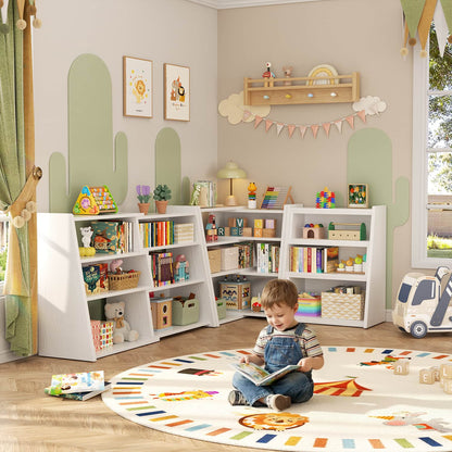 3Tier Expandable Ladder Shelf, Corner Bookshelf for Small Spaces