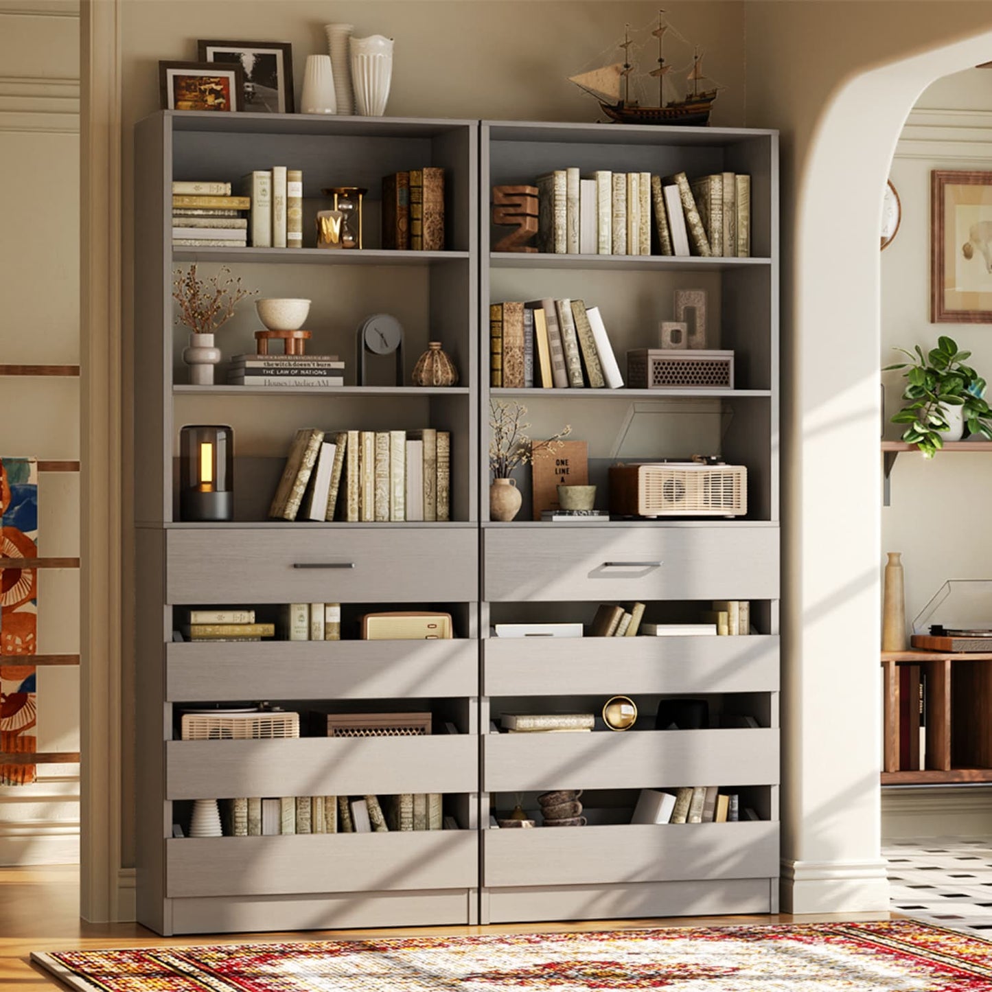 Besiost 80"H Pantry Cabinet with Drawers