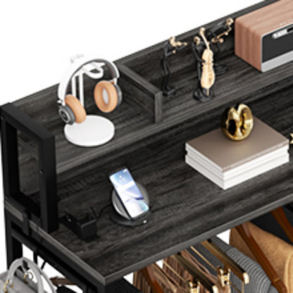 Dresser for Bedroom with Clothes Rack & Shelves, 5 Drawers Dresser with Charging Station