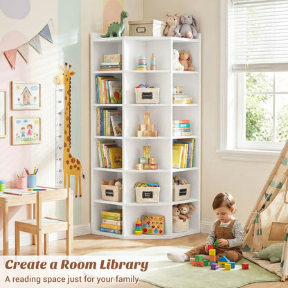 6-tier Modern Bookshelf, Storage Bookcase