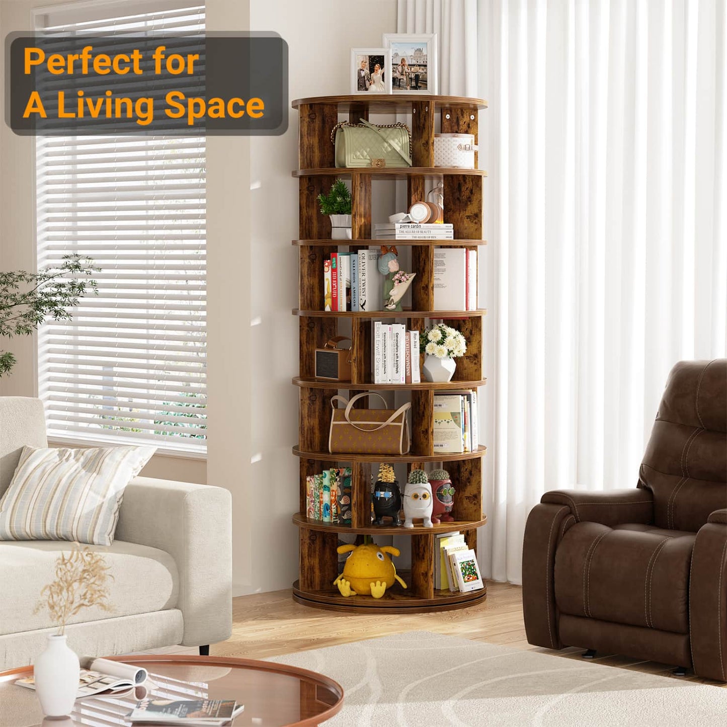 7-Tier Shoe Rack, 28-32 Pair Rotating Shoe Rack Tower