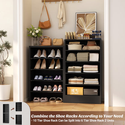Shoe Storage Cabinet, 10-Tier Shoe Rack With Drawers
