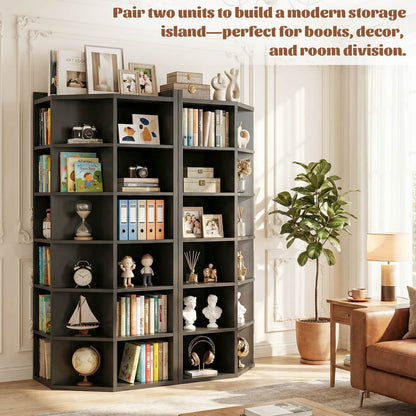 6-tier Modern Bookshelf, Storage Bookcase