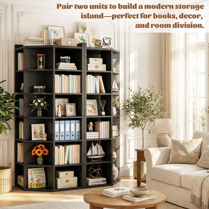 6-tier Modern Bookshelf, Storage Bookcase