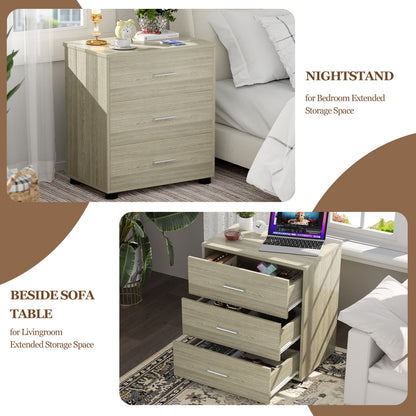 Set of 2 Wooden 6-Drawers Dressers with Storage, Closet Storage Cabinet and Nightstand
