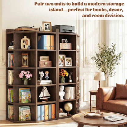 5-tier Modern Bookshelf, Storage Bookcase