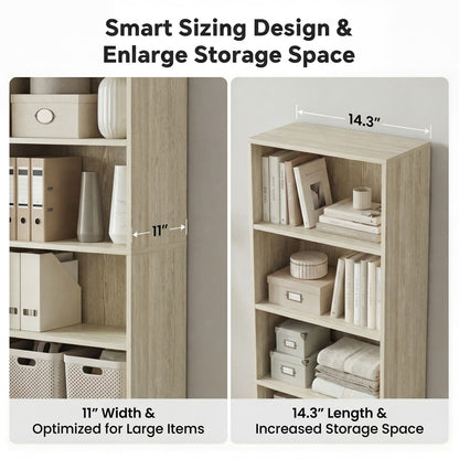 Besiost Bookcase with 2 Adjustable Shelves