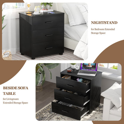 Set of 2 Wooden 6-Drawers Dressers with Storage, Closet Storage Cabinet and Nightstand