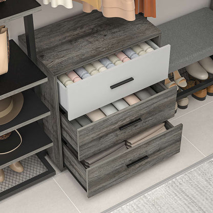 Freestanding Closet Organizer with 6 Drawers, Walk-In Closet Systen with 4 Clothing Rack