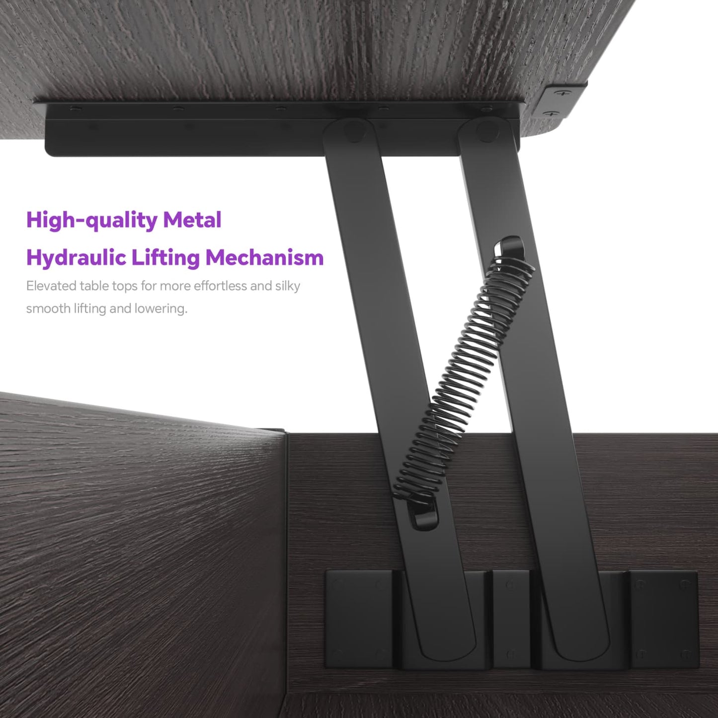 Coffee Table Lift Top with LED Light and Power Outlet
