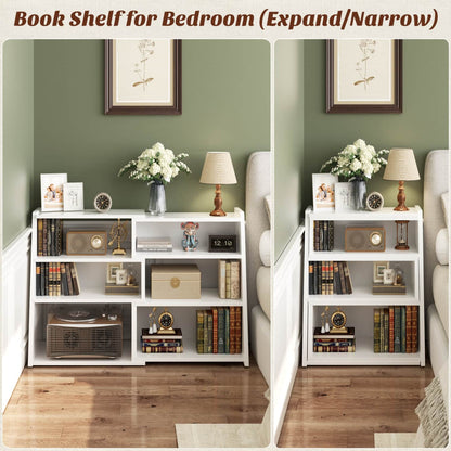 3Tier Expandable Ladder Shelf, Corner Bookshelf for Small Spaces