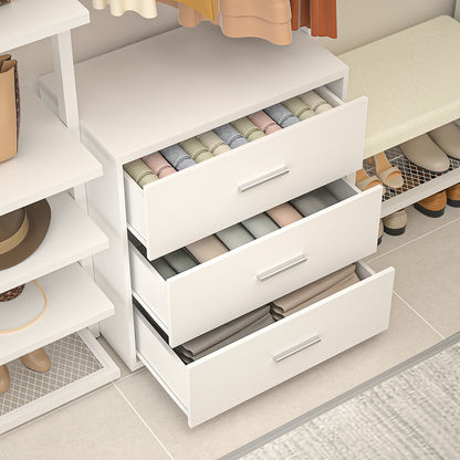 Freestanding Closet Organizer with 6 Drawers, Walk-In Closet Systen with 4 Clothing Rack