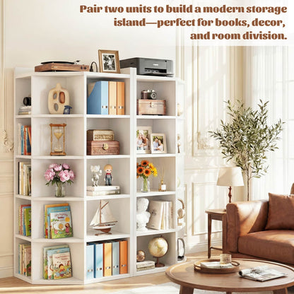 5-tier Modern Bookshelf, Storage Bookcase