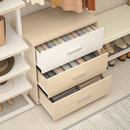 Freestanding Closet Organizer with 6 Drawers, Walk-In Closet Systen with 4 Clothing Rack