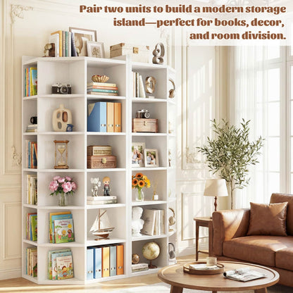 6-tier Modern Bookshelf, Storage Bookcase