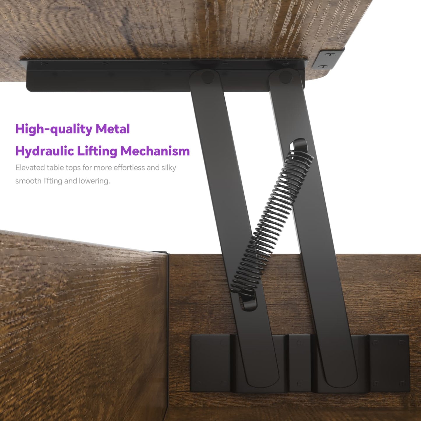 Coffee Table Lift Top with LED Light and Power Outlet