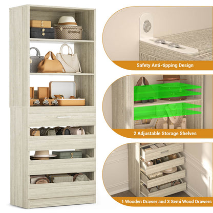 Besiost 80"H Pantry Cabinet with Drawers