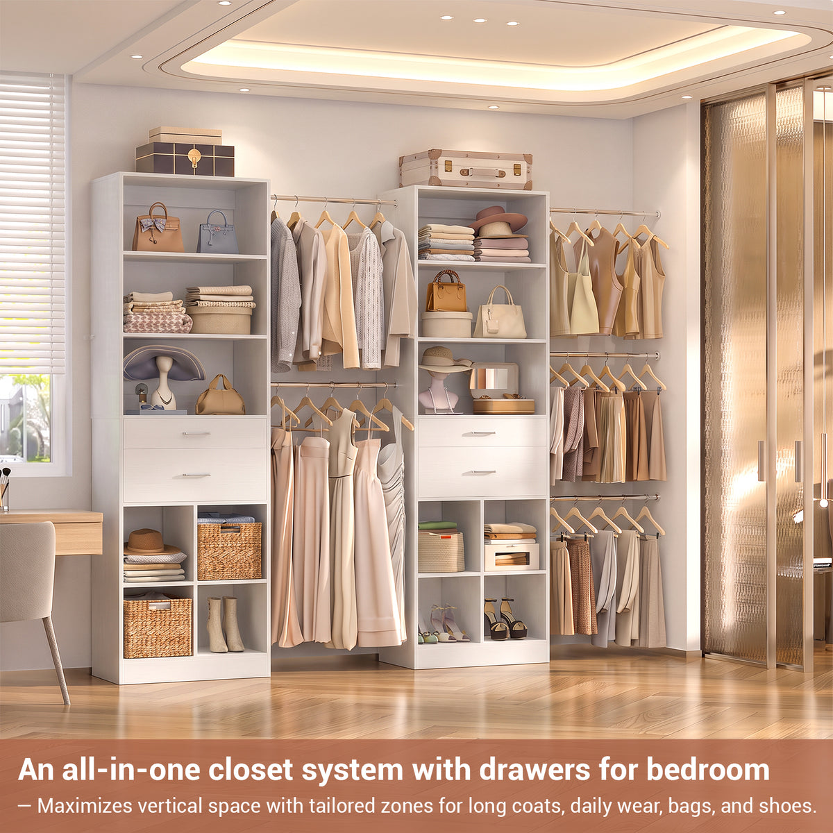 Besiost Closet System, 6ft-8.3ft