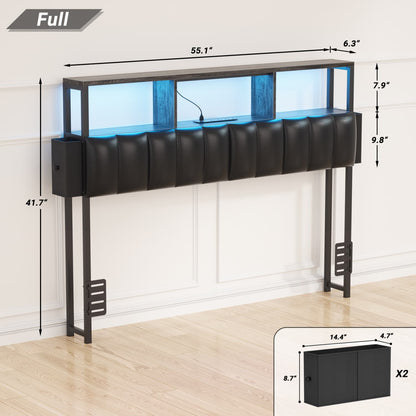 Full Upholstered Headboard with Storage Bags