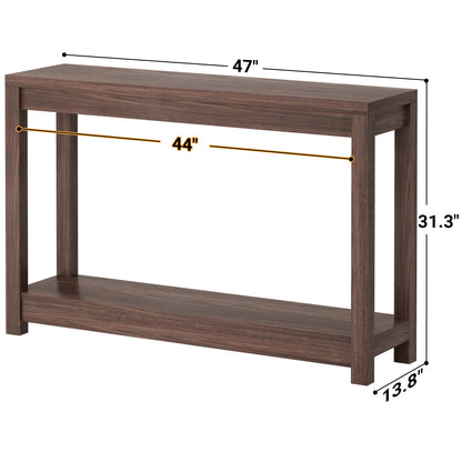 Farmhouse Wood Entryway Table Narrow Console Table with Storage Behind Couch Sofa Table with Shelves Entry Way Tables with Open Storage, Easy Assembly